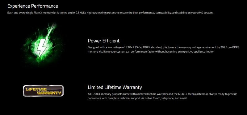 Product Introduction of G.SKILL GSKILL Flare X (for AMD) 8GB/16GB/32GB DDR4 RAM 3200MHz Desktop Memory (LIMITED LIFETIME WARRANTY BY CORBELL TECHNOLOGY PTE LTD) 3