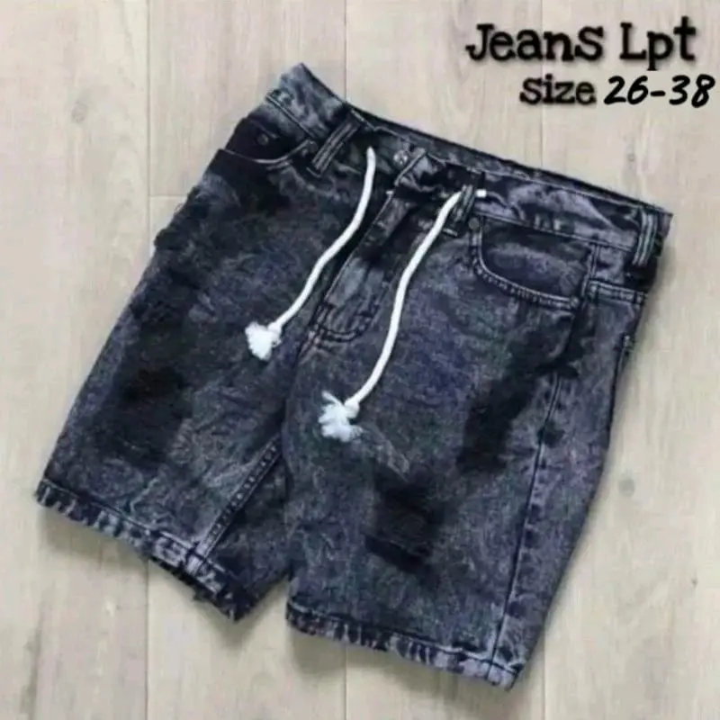 Celana Jeans Pendek Sobek Pria Wisker Jeans Pendek Ripped Robek Pria Premium Distro NEW 4