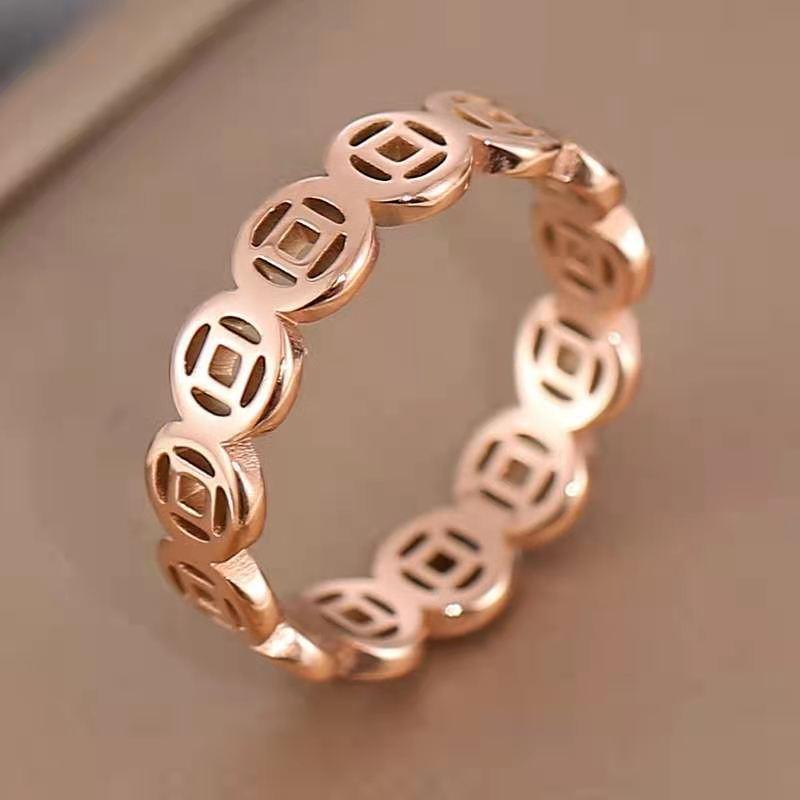 Set Cincin Gelang Pembawa Keberuntungan Model Terbaru Bahan Titanium Steel Anti Karat & Anti Pudar Beli 1 Gratis 1 Aksesori Harian Desain Simple Cocok Pakai Sehari-hari