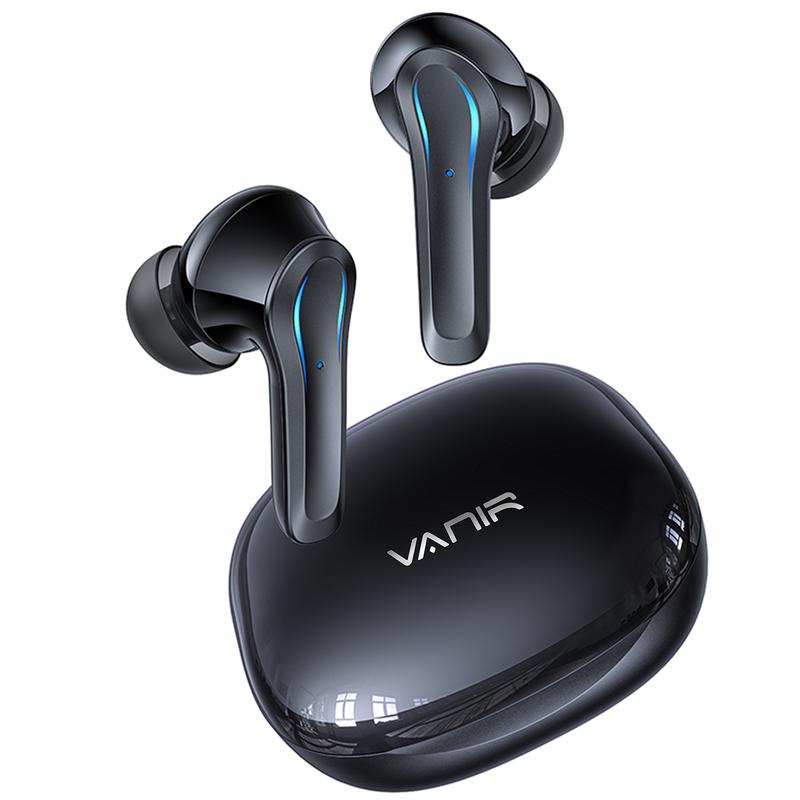 VANIR Tai nghe bluetooth không dây, khử tiếng ồn công nghệ AI, khử ồn trong mọi cuộc thoại, tai nghe nhét tai (in-ear) tích hợp micro, tiêu chuẩn chống nước IP55, thời gian sử dụng liên tục 30h, kèm hộp sạc tương thích với iPhone và Android