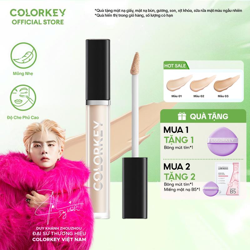 Kem Che Khuyết Điểm COLORKEY Dạng Lỏng Mỏng Nhẹ Che Phủ Cao 6ml
