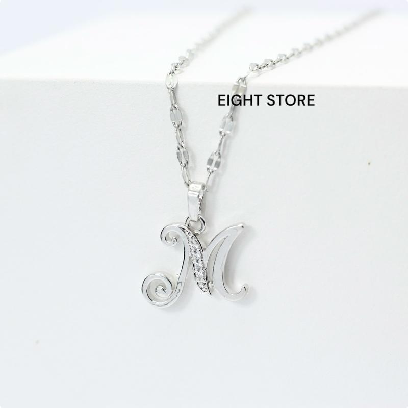 Kalung  Inisial Nama dari A sampai Z  Anti karat Dan Tidak Luntur (Kalung Pecah Kopi).