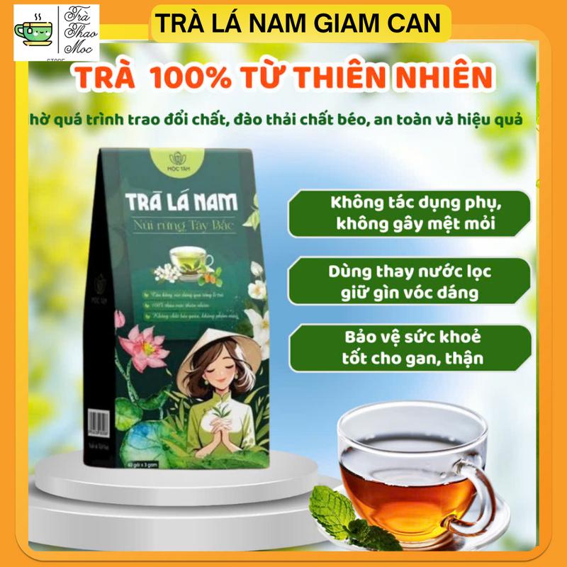 Trà lá Nam Mộc Tâm Trà gói lọc núi rừng Tây bắc 60 gói Giam Can Thanh lọc cơ thể Giai Doc ăn ngon ngủ ngon Trà Lá