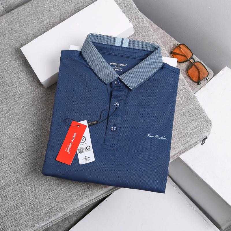 Áo polo áo thun nam màu xanh đậm hàng xuất dư xịn vải cotton mẫu phong cách Hàn Quốc