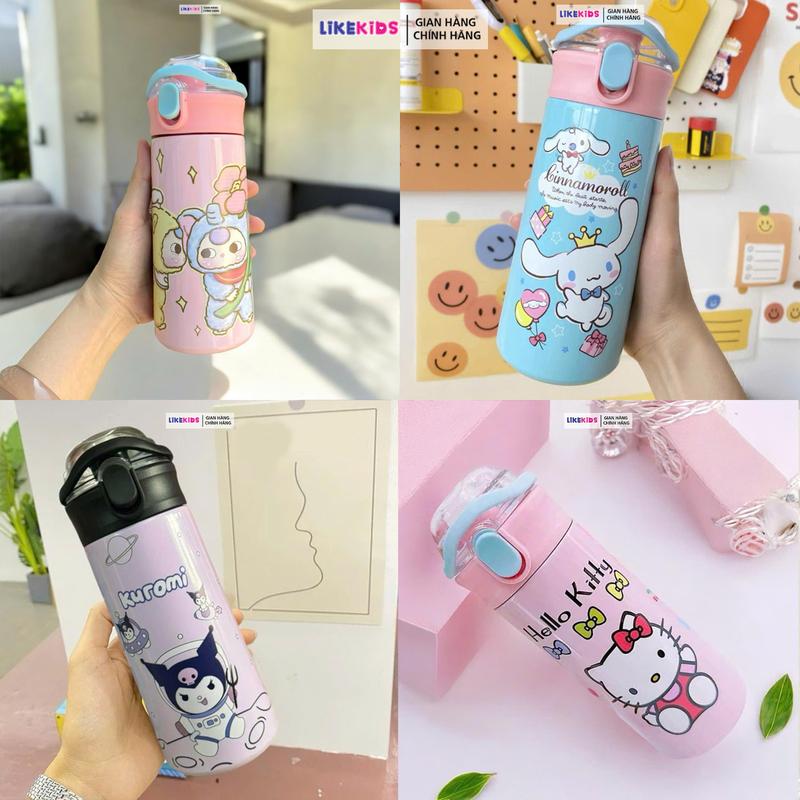 BÌNH nước GIỮ NHIỆT cho bé hoạ tiết cute 500ml - LikeKids