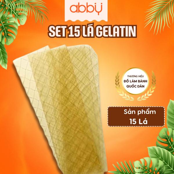 [ABBY] Combo 15 lá gelatin, bột gelatin dùng làm chè khúc bạch, kẹo, làm bánh, làm thạch tiện lợi