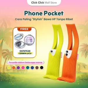 [BELI 1 GRATIS CERMIN] Tas Selempang HP CLICK CLICK Phone Pocket Mini Shoulder Bag – Tas Rajut Mini Knitted HP Universal iPhone Android
