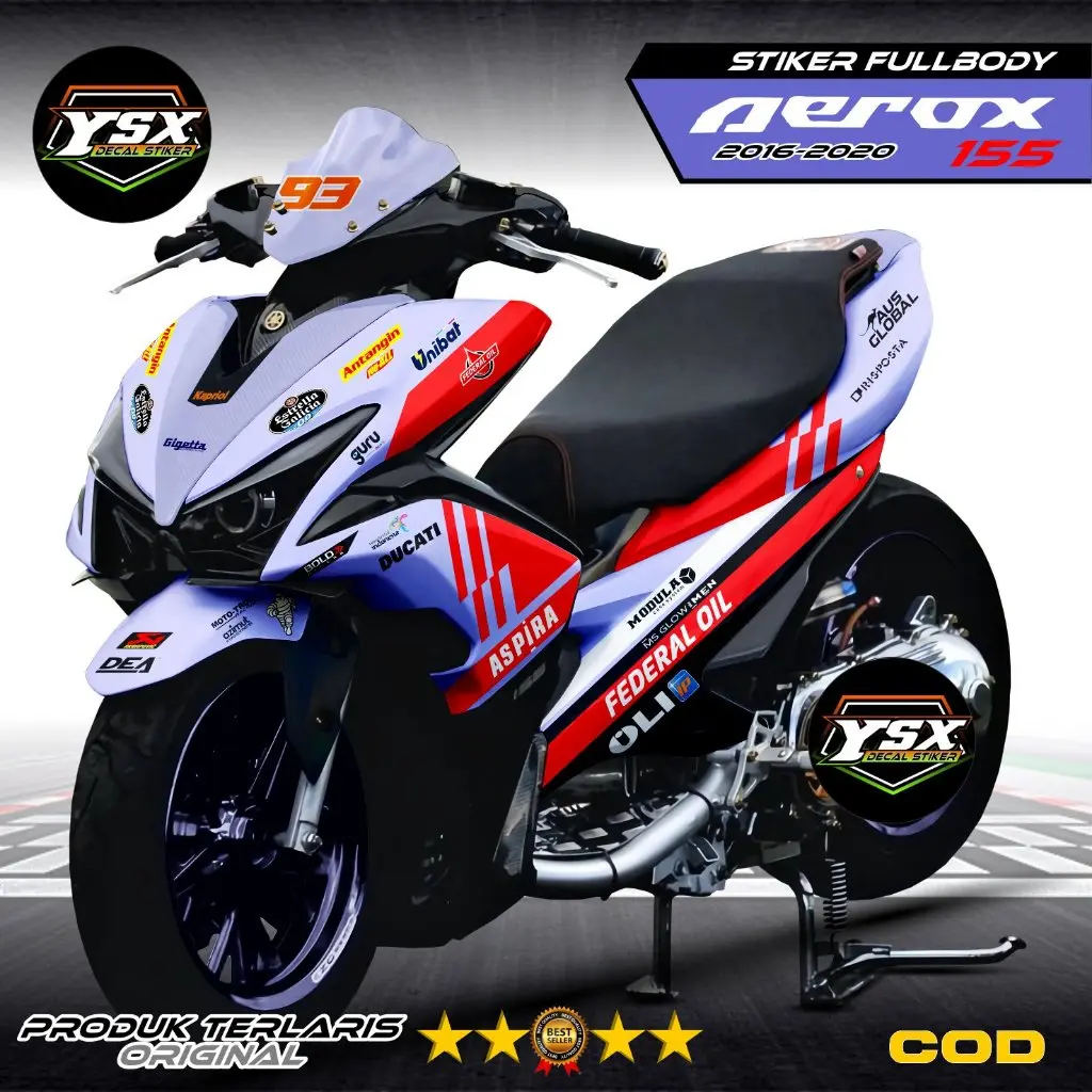 Decal Aerox Old 155 Stiker fullbody Design Racing Masterpiece 2024 Motor Motorcycle