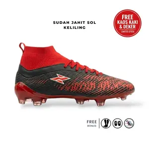 SEPATU BOLA ZARS NOVA CRIMSON ORIGINAL SUDAH JAHIT SOL FREE KAOS KAKI & DEKER
