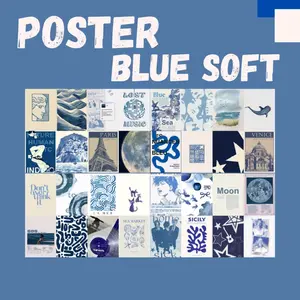 POSTER DINDING AESTHATIC BLUE SOFT Sticker