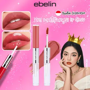 ebelin #001 PISTACHIO CREAM 3in1 Lip Gloss Dual-ended Liquid Lipstik Lip Velvet Matte Velvet High Pigment Tahan lama lip gloss