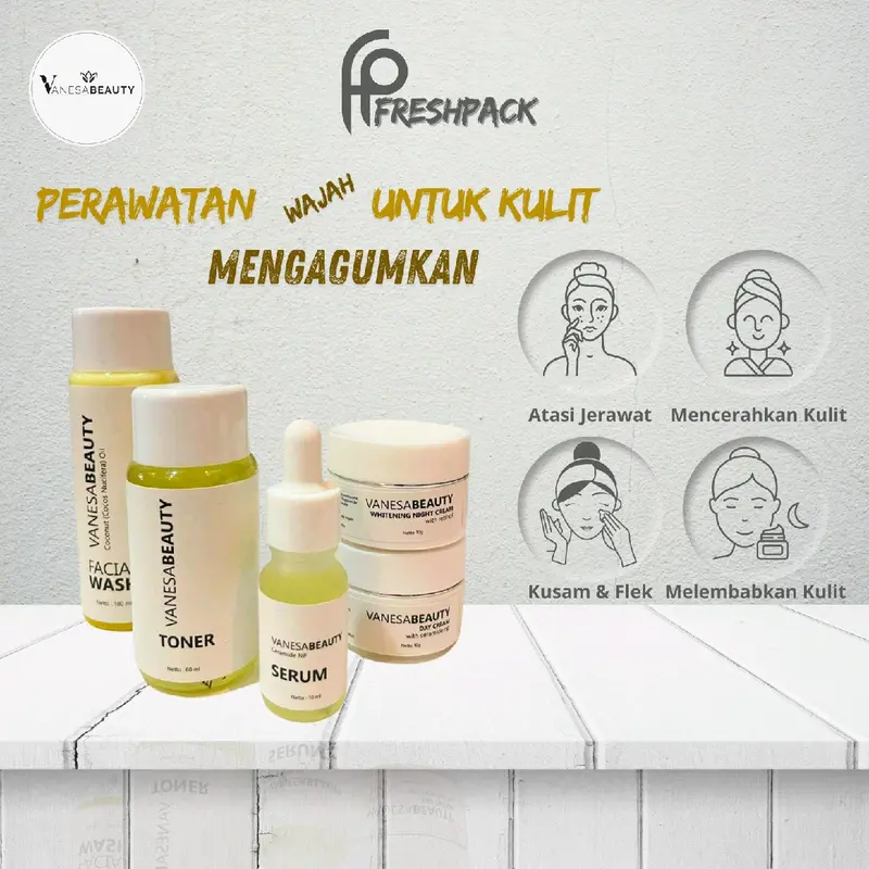 (OBRAL) Vanesa Beauty Skincare All Varia Kusam Mencerahkan memudarkan Flek mengatasi Jerawat susah putih kulit sensitif Wajah Kerutan 0