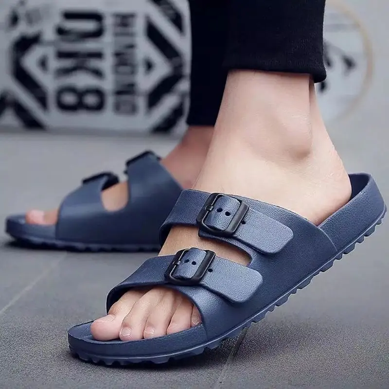 Sandal Slide Pria Tali Sendal Cowok Karet Jelly Sandal Pria Strap Dua Cowo Terbaru Kekinian