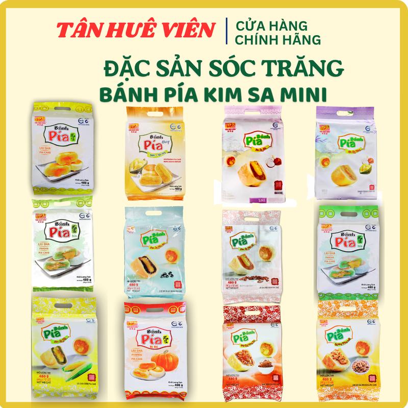   TÂN HUÊ VIÊN   BÁNH PÍA SÓC TRĂNG  Bánh Pía Kim Sa Mini Các Loại  Túi 480g   40g x 12 cái    Food Cake  Bánh ăn vặt. 