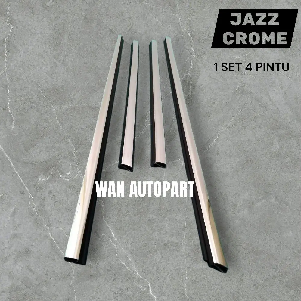 WEATHER STRIP KARET LIST KACA PINTU PELIPIT MOBIL HONDA JAZZ CROME