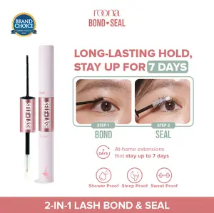 ROONA - Bond & Seal | Lash Glue & Coating Cluster Lashes, Individual Lashes, DIY Eyelash Extension Adhesive, Lem Perekat Bulu Mata Palsu, Longlasting, Waterproof Glue Lash