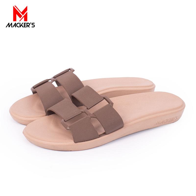 [MACKER'S] 2303 Sandal Slop Wanita Polos Double Strap Sandal Wanita Ringan Empuk Bahan Karet Sendal Jepit