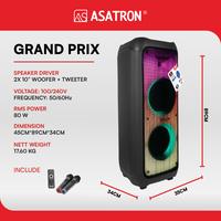 Gambar Asatron Grandprix Dual 10 Inch Bluetooth Party Speaker with 2 Wireless Mic Bass TWS dari Asatron Indonesia Kab. Bandung Barat 5 Tokopedia