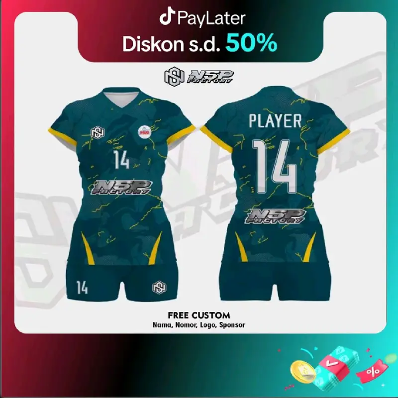CUSTOOM JERSEY OLAHRAGA VOLI BOLA FUTSAL BASKET DLL | FREE DESAIN SUKA-SUKA | FULL PRINTING |  Sport Wanita Pria 0