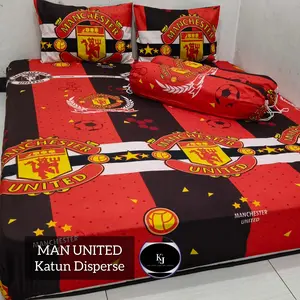 KING MU Sprei SET Bola mania Madrid juve milan inter mu dll -kain Lembut Adem Size 120x200 160x200 180x200 200x200-T20cm