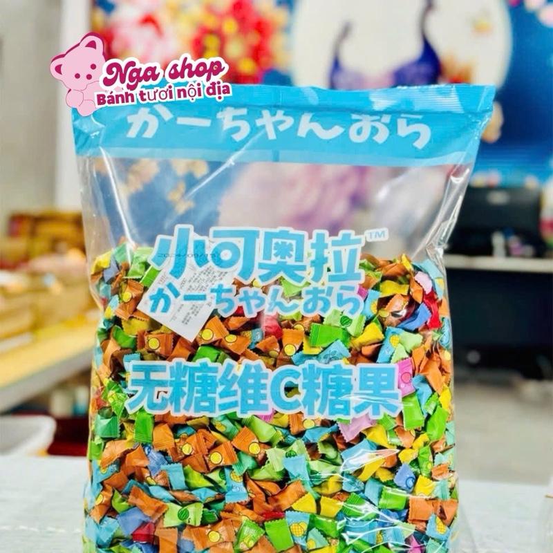  TÚI 2.5KG Kẹo Ngậm Trái Cây Thơm Miệng Không Đường Vitamin C Mát Lạnh Siêu Ngon - Mix 12 vj trái cây keomix nhieu kẹo trái cây