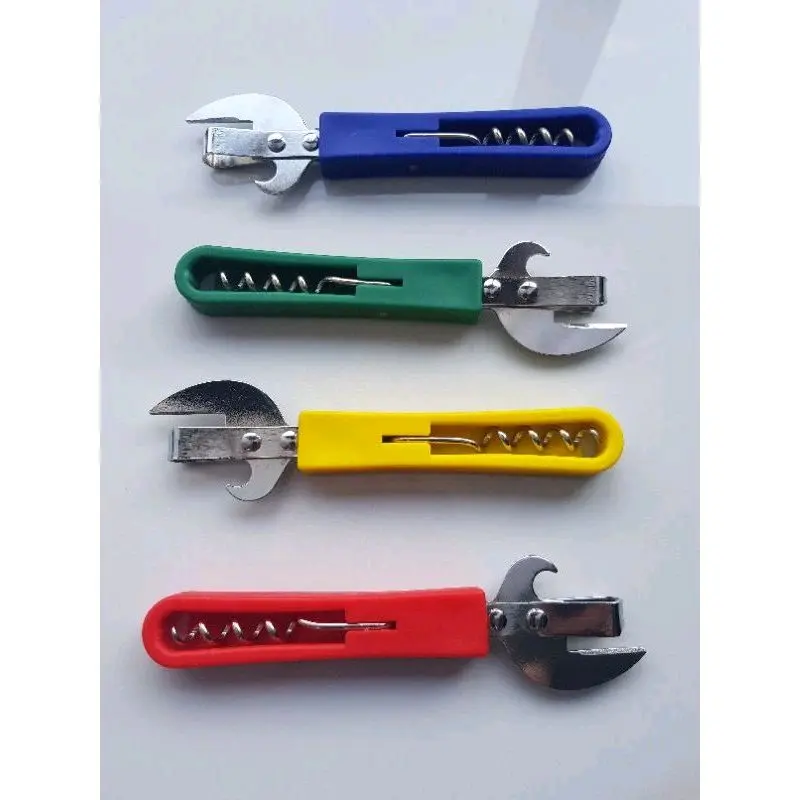 Pembuka Kaleng/Botol 3 in 1, Can/Wine Bottle Opener,  Alat Pembuka Kaleng Botol Manual Kitchenware Biru Hijau Kuning Merah 0