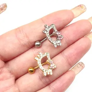 Khuyên Rốn Hình Mèo Hoạt Hình, Chất Liệu Thép Không Gỉ, 1 Cái Women Hoa Tai Nữ