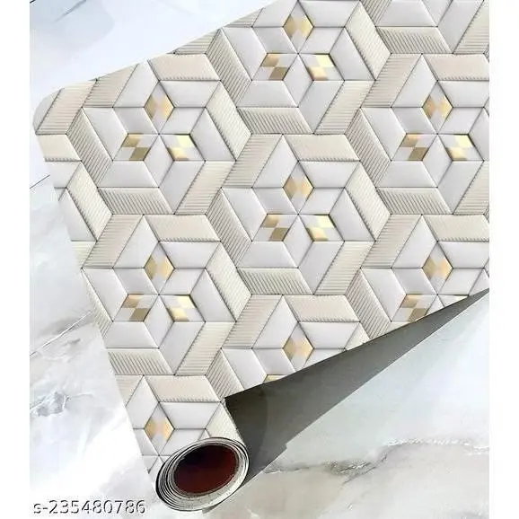 Wallpaper stiker dinding BERLIAN SILVER 7m s/d 8m X 45cm 4