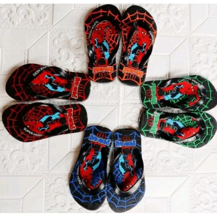 SANDAL JEPIT anak laki2 motif SPIDER-MAN Fashion Kaki 4