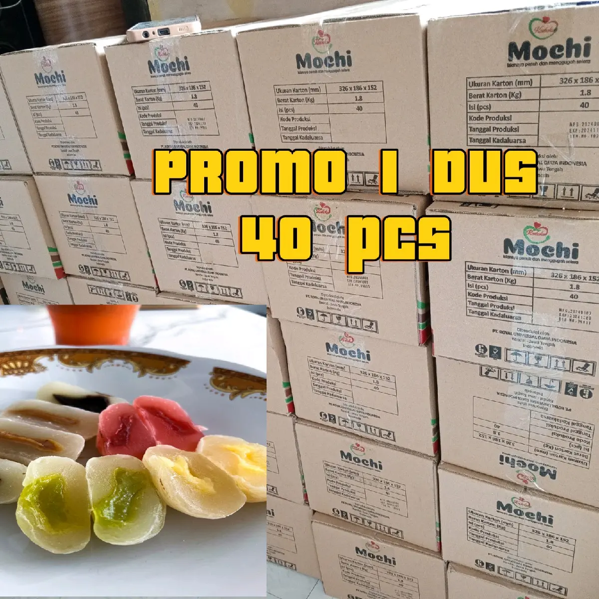 Mochi khosoku 1 DUS isi 40 pcs varian lengkap cemilan enak Snack Camilan Food Lezat Hadiah Kacang