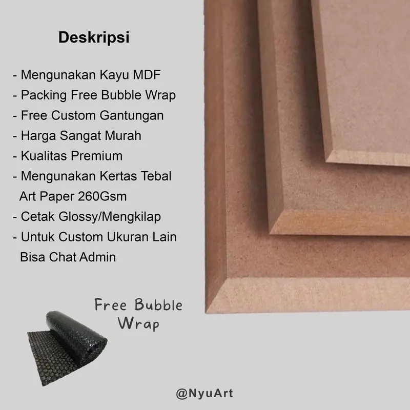 (Part 2) KALIGRAFI ALLAH MUHAMMAD Ukuran 20x20, 15x15, 10x10cm, HIASAN DINDING WALLDECOR 2