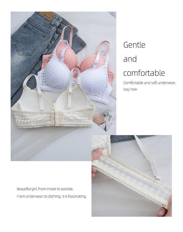Product Introduction of Underwear Small Breast Size Exaggerating Bra Push up and Anti-Sagging Girl High School Student College Student Thin Section without Steel Ring Push up Bra Suit 21