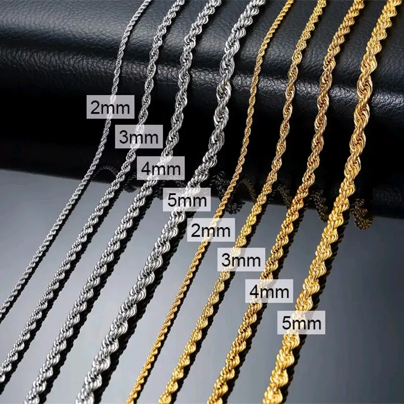 Kalung Titanium Model Tambang Pria Dan Wanita Anti Karat Anti Luntur ( K. Tambang) Elegan