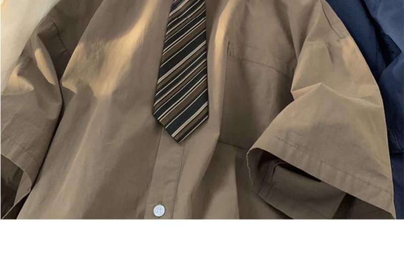 Product Introduction of delivery tie，Áo Sơ Mi Ngắn Tay Linh Hoạt Năng, Cà Vạt Chất Lượng Cao, Dkjk, Đại Học Nhật Bản, Phát Sóng Trực Tiếp, Cặp Đôi, Mặc, Mùa Xuân Menswear Nam Cổ Tròn Có Cổ 19