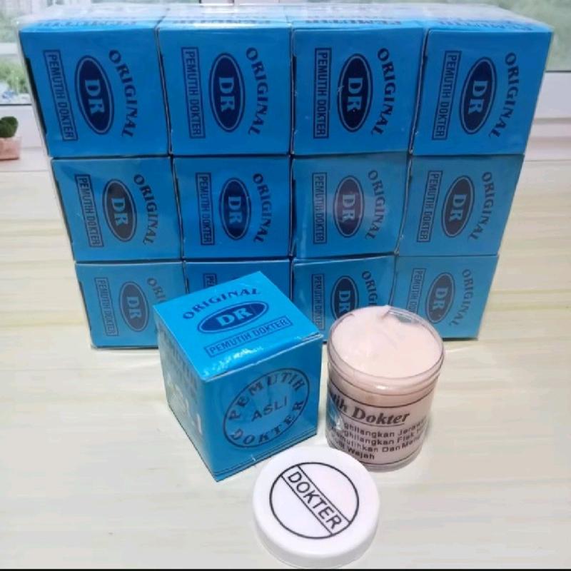 3 Pcs Cream Percerah Wajah Dokter Biru Whitening Original//dr biru  Pelembab Mencerahkan Pencerah Perawatan Muka 0