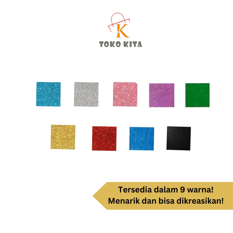 STIKER WARNA GLITTER / AKSESORIS WALLFOAM BATIK STIKER WARNA GLITTER (ISI 8 PCS) 1