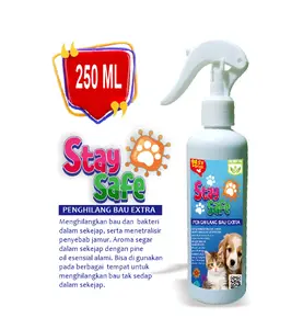 Spray Stay Safe Penghilang Bau kandang Untuk Hewan Peliharaan 250ml Kotoran Kucing Plus Disinfektan
