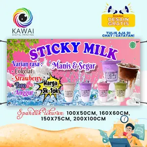 Spanduk Banner MMT Sticky Milk Manis Seger Rekuest 200x100 Cm