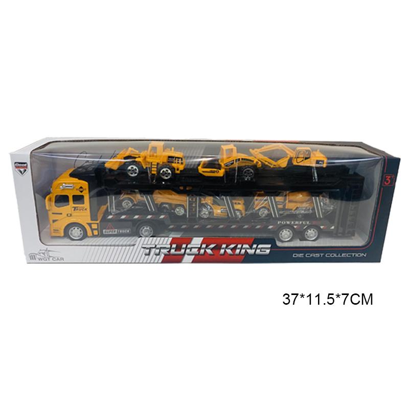 Product Introduction of 6 IN 1 Pull Back Paduan Kendaraan Truk Container Pengangkut diecast metal car trucks Mobil Mainan Mobilan Bulldozer Toys 53