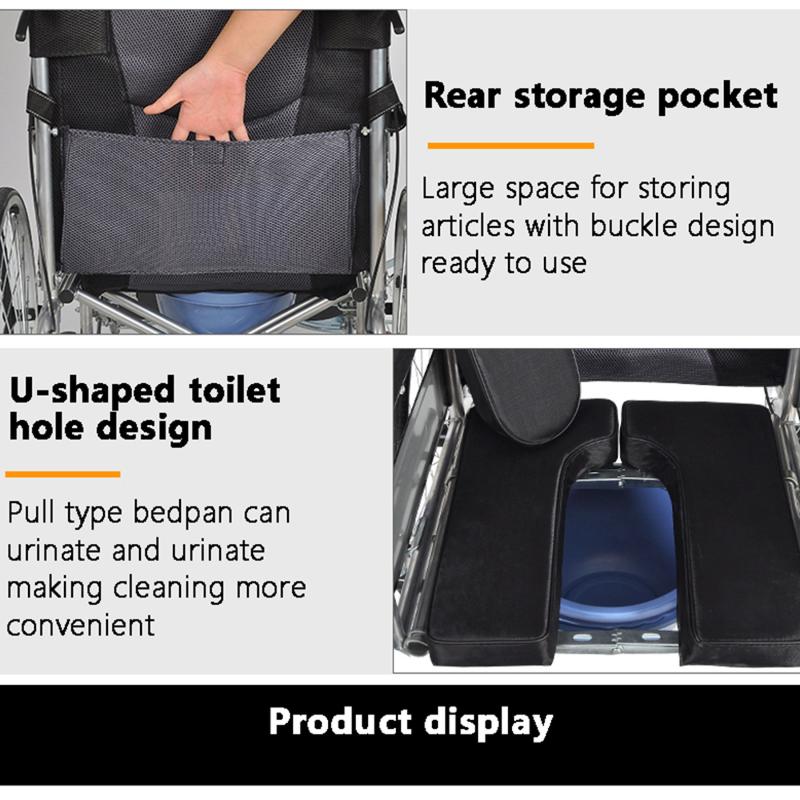 Product Introduction of Wheelchair With Commode High-Back Reclining Wheelchair Multi-Function Wheelchair Eiderly Folding With Toilet For The Elderly Paralyzed Medical Scooter 3