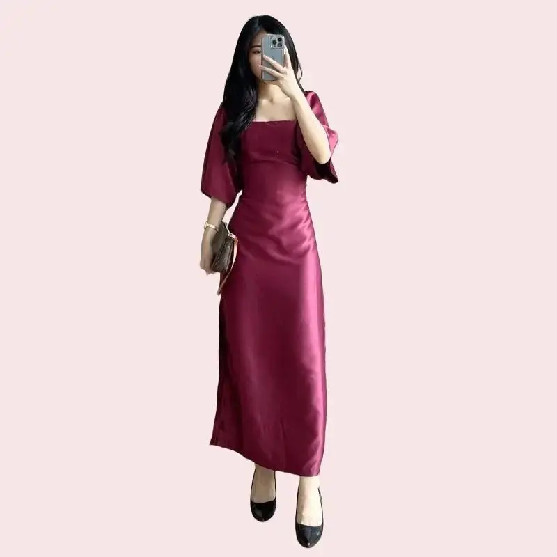 MAXI Dress Satin Bonita/Dress kondangan satin/Baju bridesmaid satin/dress viral tiktok