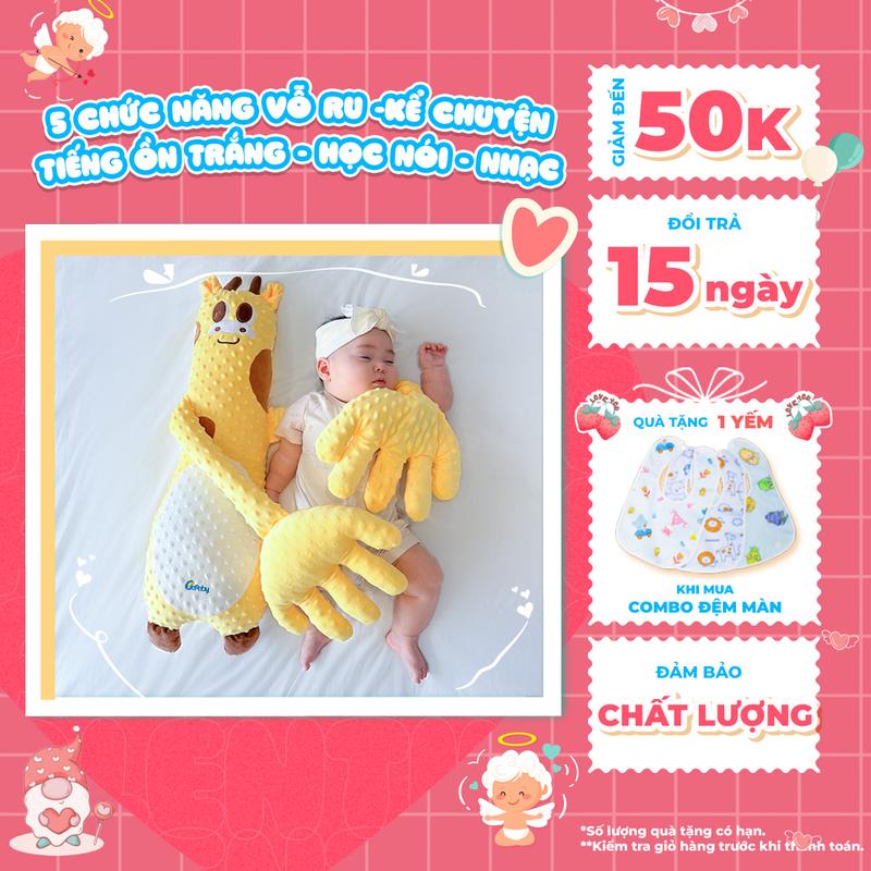 [TRI ÂN LIVE] Gối Ôm Cho Bé BAFABY Có Bàn Tay Vỗ Tự Động Hạn Chế Giật Mình Giúp Bé Ngủ Ngon - 375