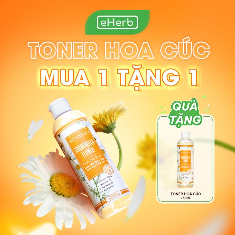 TẶNG TONER FULL SIZE Toner Cấp Ẩm Da Khô Hoa Cúc AHA 5% MILAGANICS EHERB Không Chứa Cồn - Nước Hoa Hồng Hỗ Trợ Sáng Da Mềm Mịn Làm Đẹp Nam Nữ Skincare Dưỡng Ẩm - Toner Tẩy Tế Bào Chết Da Nhạy Cảm Mụn Ẩn Phục Hồi Dưỡng Da Mặt Làm Đẹp Da Dưỡng Ẩm