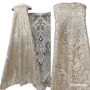 Kain Tile/Tulle Motif Elisab, kain tile brokat, tile mutiara, tile polos, tile akar, tile glitter, tile pinggiran (Harga Setengah Meter)