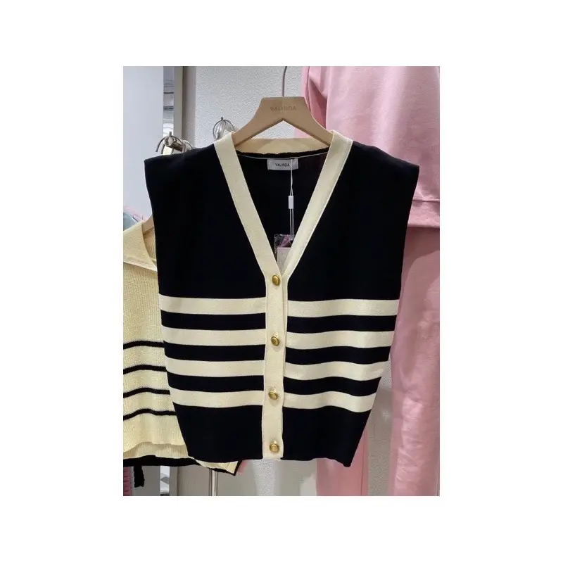 Vest Rompi Rajut Import Premium Full Kancing - Knitwear Tanpa Lengan Casual Model Wanita Terbaru Outer Atasan Motif Top 3
