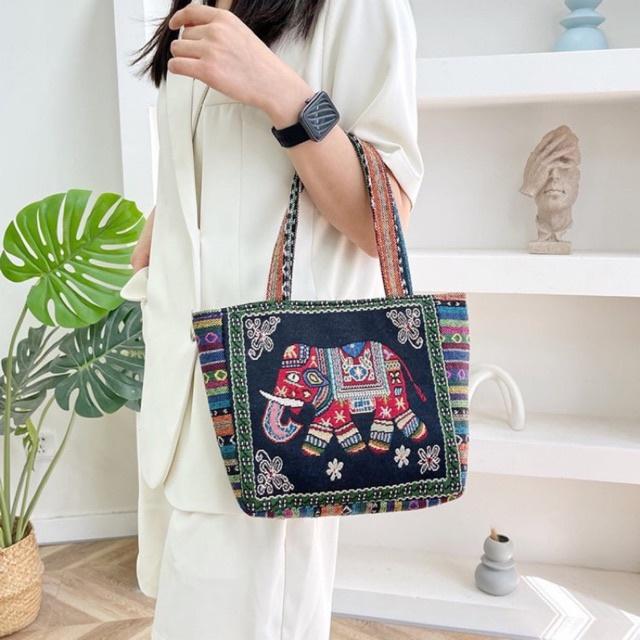 OPIOBAGS TAS TOTE MOTIF GAJAH WANITA IMPORT / TAS TOTEBAG / HANDBAG / TFW 66 3