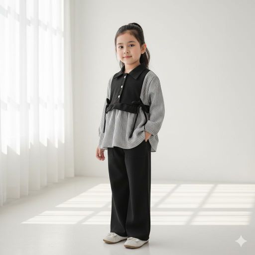 KHALISA ONE SET ANAK PEREMPUAN II SET BAHAN KATUN SALUR MIX KNIT 2-10 Thn KEKINIAN Fashion anak dengan Desain Trendy dan Nyaman