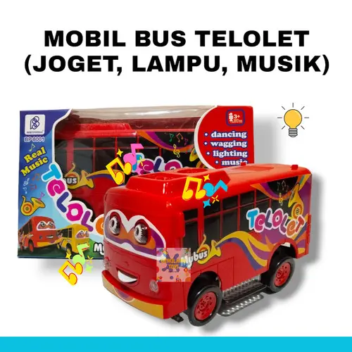 Mainan BP 8001 Bus Telolet Basuri Dengan Lampu / Dancing Wagging Light Music Nyala / Bus Tayo Telolet 0