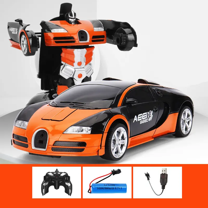 【Duffy toys】2.4G 1:14 Mobil Remote Control Besar Sport Car Robot Transformer / Rc Mobil Remote Transformer Robot / Rc Car Transformer / Mobil Remot Jadi Robot Baterai Cas / Mainan Autobot Remot Kontrol Mobil Berubah Jadi Robot / Anak Mainan Anak Laki Laki 5