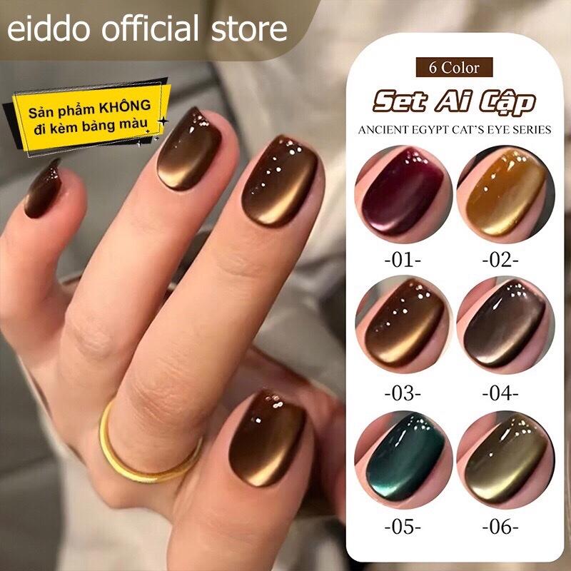  { Eiddo nails} Set 6 HŨ 5ml gel mắt mèo Ai Cập - Gel mắt mèo cực quang chất đặc dễ tạo kiểu - Gel mắt mèo moonlight ánh cực quang tone trầm dễ ứng dụng - gel mắt mèo hot hitt 